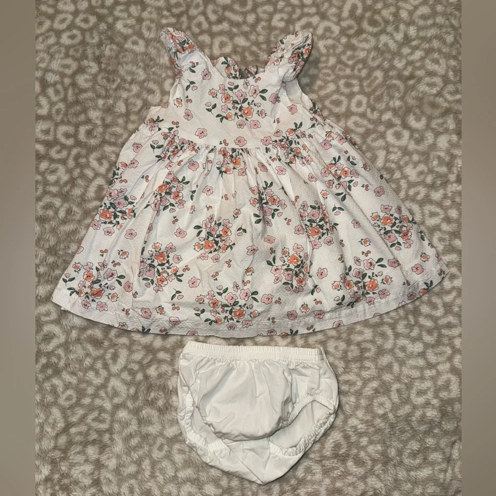 Carter's 6mo Pink and White Dress and Sweater Bundle